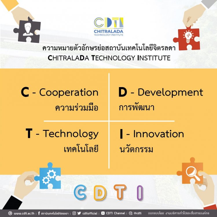 อักษรย่อภาษาอังกฤษสถาบันเทคโนโลยีจิตรลดา “CDTI” นั้นมีความหมายซ่อนอยู่ — 2 พฤษภาคม 2025 — สถาบันเทคโนโลยีจิตรลดา CDTI