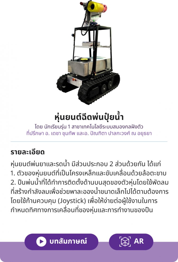 ​​​​​​​หุ่นยนต์ฉีดพ่นปุ๋ยน้ำ — 2 พฤษภาคม 2025 — สถาบันเทคโนโลยีจิตรลดา CDTI