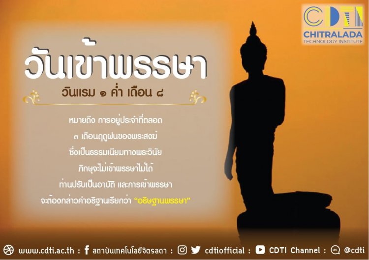 วันเข้าพรรษา — 2 พฤษภาคม 2025 — สถาบันเทคโนโลยีจิตรลดา CDTI