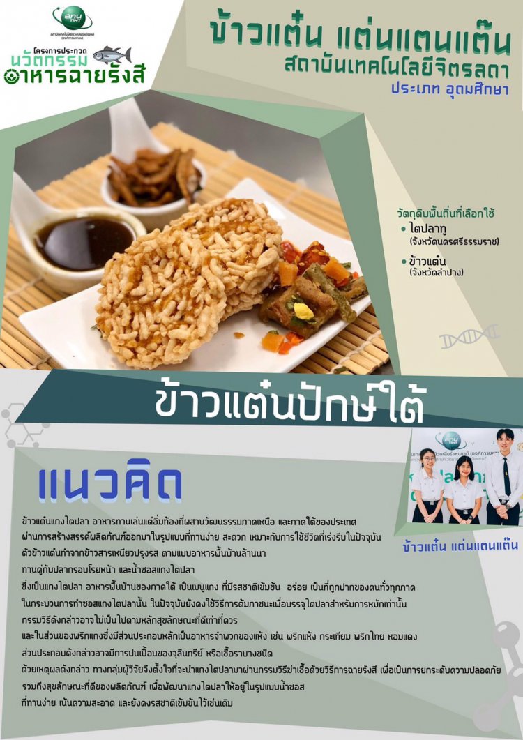 ขอแสดงความความยินดี นักศึกษาคณะบริหารธุรกิจ คว้ารางวัลรองชนะเลิศอันดับ 2 ผลงาน ข้าวแต๋นปักษ์ใต้ — 6 พฤษภาคม 2025 — สถาบันเทคโนโลยีจิตรลดา CDTI