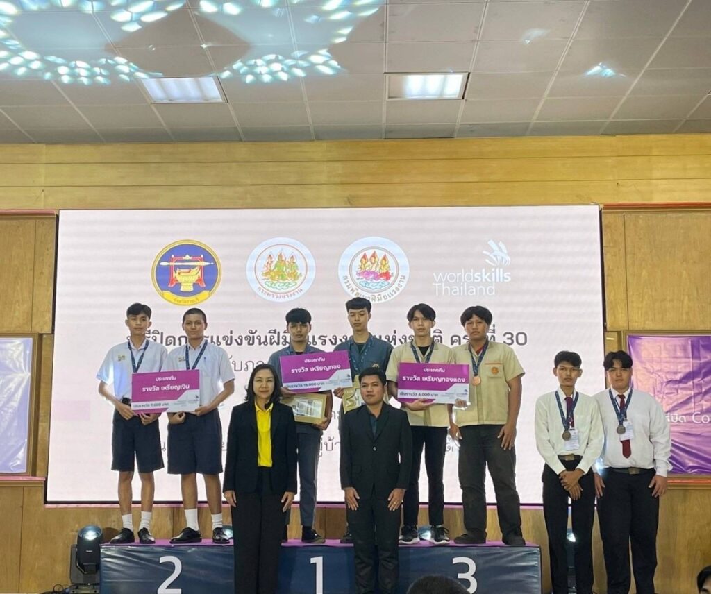 ขอแสดงความยินดี นักเรียน CDTI คว้ารางวัลการแข่งขันฝีมือแรงงานแห่งชาติ ครั้งที่ 30 (World Skills Thailand) — 2 พฤษภาคม 2025 — สถาบันเทคโนโลยีจิตรลดา CDTI