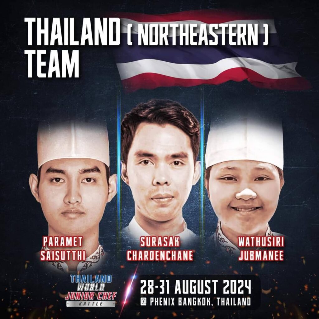 ขอแสดงความยินดี นักศึกษา CDTI และร่วมส่งกำลังใจเชียร์เป็นตัวแทนประเทศไทย ร่วมงานแข่งขัน Thailand World Junior Chef Battle 2024 — 23 เมษายน 2025 — สถาบันเทคโนโลยีจิตรลดา CDTI