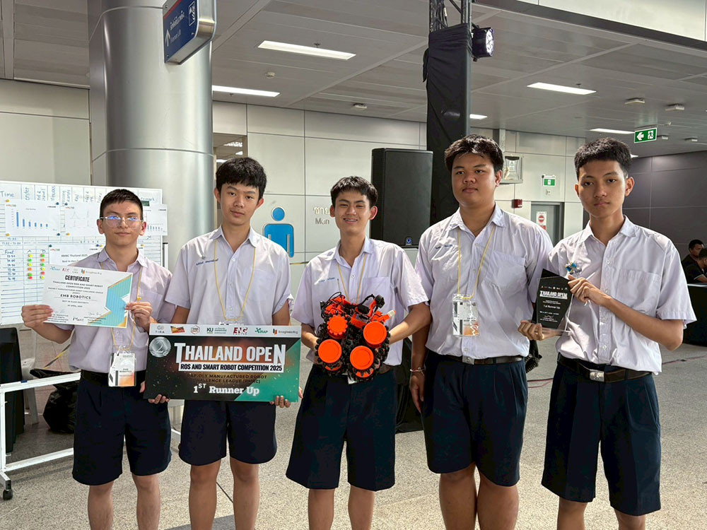 สจด. ขอร่วมแสดงความยินดี กับนักเรียนสาขาเทคโนโลยีระบบสมองกลฝังตัว คว้ารางวัลรองชนะเลิศอันดับ 1 ในการแข่งขันรายการ Thailand Open ROS and Smart Robot Competition 2025 ประเภท Rescue Junior — 1 พฤษภาคม 2025 — สถาบันเทคโนโลยีจิตรลดา CDTI