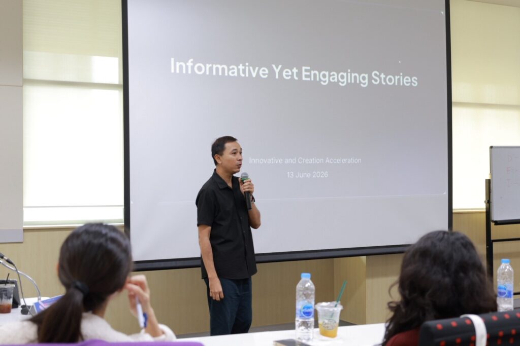 สจด. ร่วมเป็นวิทยากร หลักสูตรระยะสั้น "Innovation and Creativity Acceleration" (I-CAN) สจด. ร่วมเป็นวิทยากร หลักสูตรระยะสั้น "Innovation and Creativity Acceleration" (I-CAN) — 15 มิถุนายน 2026 — สถาบันเทคโนโลยีจิตรลดา CDTI